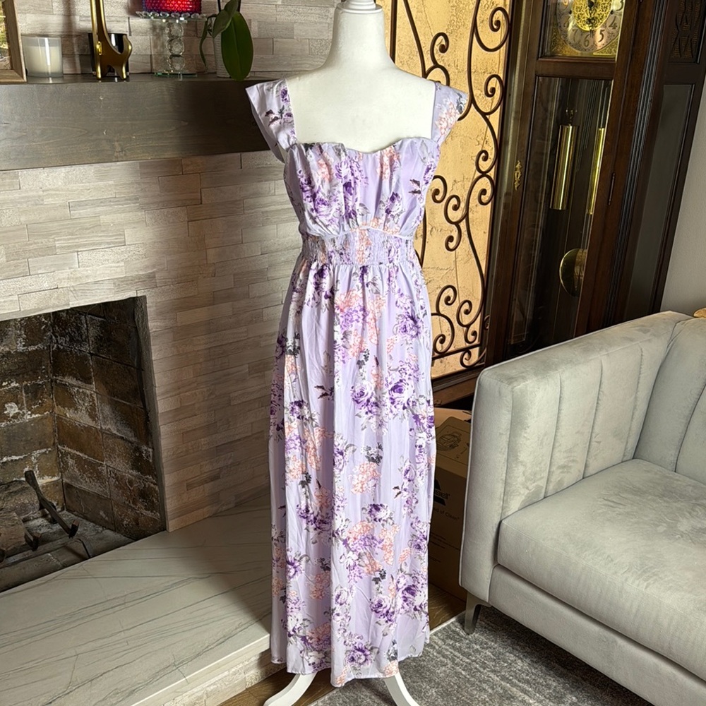Floral Lavender Maxi Dress